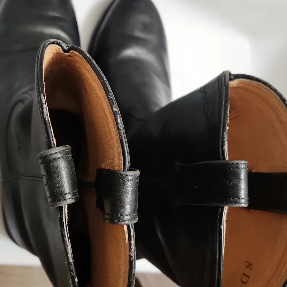 Ariat Heritage Roper Black Full Grain Leather Western Boots (M Size 8D)